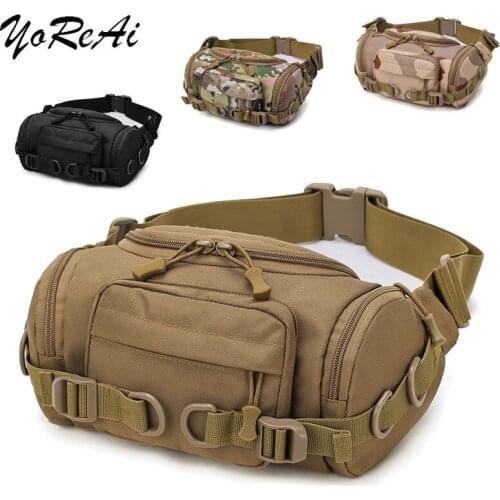 YoReAi Tactical Men Waist Pack Nylon Hiking Phone Pouch Outdoor Sports Army Military Hunting Climbing Camping Belt Chest Bags