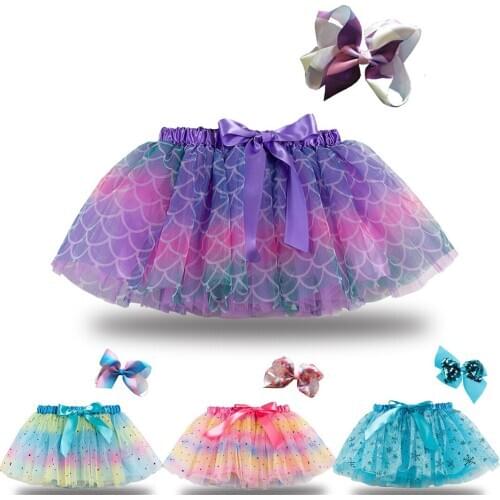 Tutu Skirt Baby Girl Skirts 2 To 11 Years Princess Pettiskirt Party Dance Rainbow Tulle Skirts Girls Clothes Children Clothing