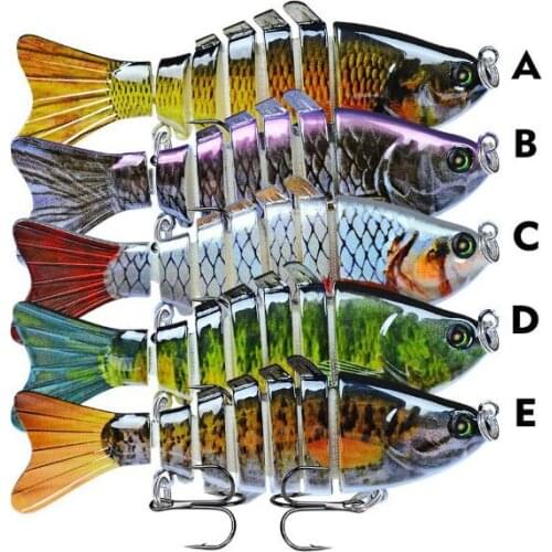 1Pc Winter Fishing gear Bionic Multi-section Swim Hard Bait Artificial Wobbler Rotating Trolling Pike Carp Crank Fishing Lure