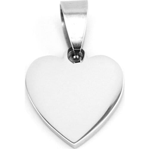 100% Stainless Steel Mini Heart Tag Charm Blank Metal Tag Double Sides High Polished For DIY Jewelry Making Wholesale 10pcs