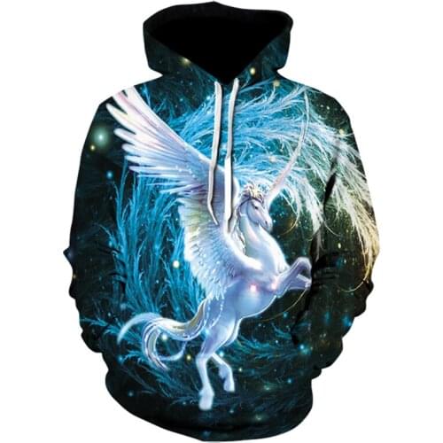 2021 Fashion Forest Unicorn Hoodie Fashion Sports Mens Sweatshirt Ladies Top 3D Printing Casual Pullover