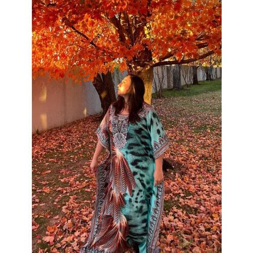 2021 Plus Size Kaftan Dress Women Beach Wear Cover-ups Long White Tunic Swimsuit Cover Up Bath Dress Sarong robe de plage Q1313