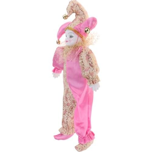 30cm Cute Italian Eros Porcelain Triangel Doll with Tear in Costume Home Display Decor Pink