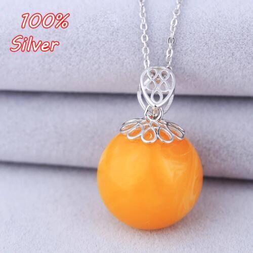 9MM-14MM S925 sterling silver Color pendant blank set with beaded amber turquoise beads pendant with silver clasps