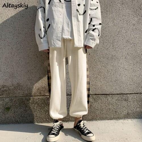 Pants Women Oversize Patchwork Loose Student Chic Streetwear Couple All-match Simple Ladies Ins Comfortable Trendy High Quality