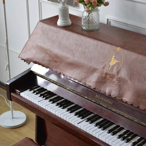 Simple pu leather fabric piano cover 210x90cm dustproof towel for piano immitation leather keyboard cover 28x200cm
