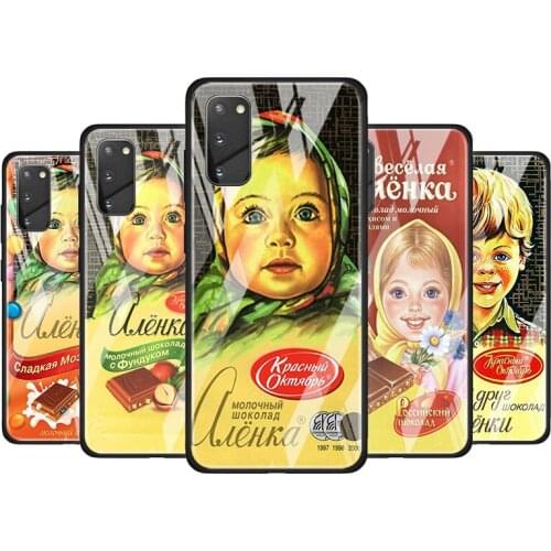 Alenka bar wonka chocolate for Samsung Galaxy S20 FE Ultra Note 20 S10 Lite S9 S8 Plus Luxury Tempered Glass Phone Case Cover