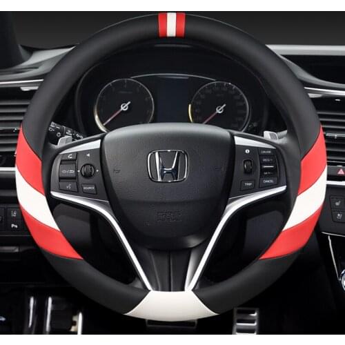 Car PU Leather Steering Wheel Covers Interior Accessories 38cm for Honda CRV HRV Odyssey Accord City Civic Car Styling