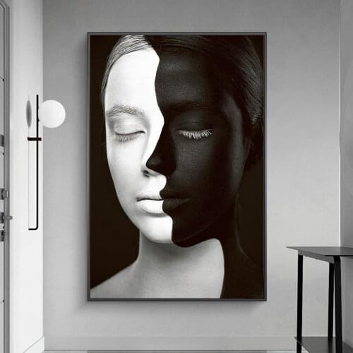 Black And White African Girl Wall Art Posters And Prints African Woman Canvas Paintings On The Wall Pictures For Living Room