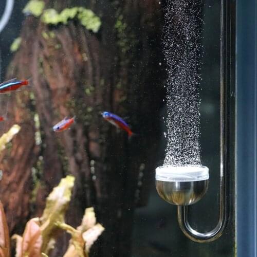 CO2 Diffuser Stainless Steel Tiny Bubble Aquarium Air Refiner Co2 Atomizer Reactor with Clip for Aquatic Plant Tank Fish Tank