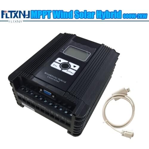 FLYTXNY POWER Wind solar panel 800W 48V 12v 24v hybrid MPPT charger controller with LCD display, RS232 communication