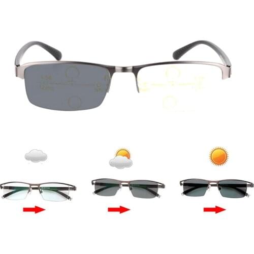 Photochromic + Progressive Multifocal Multifocus Reading Glasses Transition Sunglasses Men Eyewear Hyperopia Presbyopia Reader