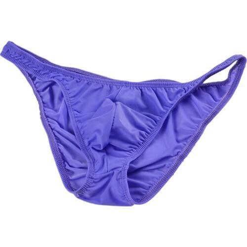 Sexy Mens Underwear Low-Waist Male Panties Viscose Ice Silk Translucent Small Briefs ZJH054
