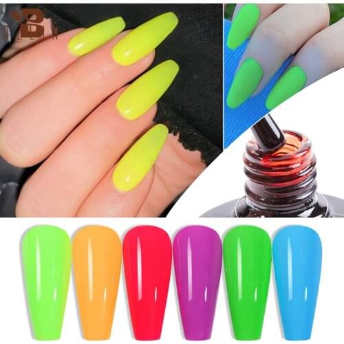 Neon Gel 7.3ML Nail Gel Polish Hybrid Fluorescent Series Soak Off LED UV Gel Lacquers Semi Permanent Varnish Summer Nails Art