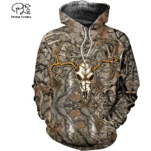 2020Newest Camo Deer Hunting Animal Hunter Tracksuit NewFashion Streetwear Unisex 3DPrint Zipper/Hoodies/Sweatshirts/Jacket S-1