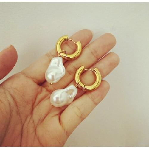 2021 New Trend Retro Pearl Earring Fashion Geometric Special-Shaped Pearl Drop Earrings For Wedding Party Women Jewelry Gifts