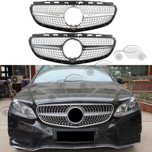 Front Bumper Racing Grill Billet Grille Cover For Mercedes-Benz W212 E-Class 2014-2016 Diamond