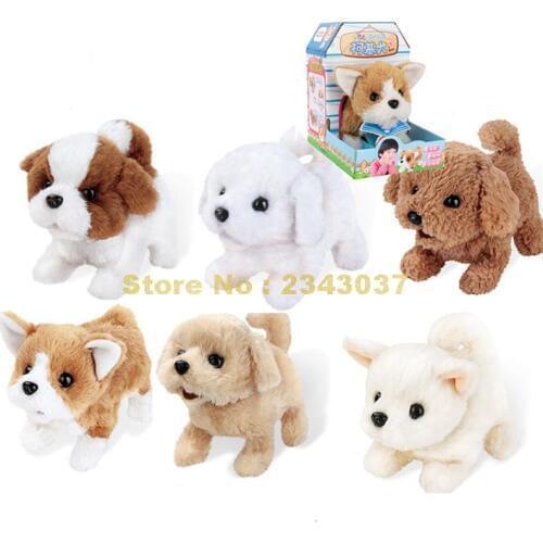 Walking Wag Tail Talking Teddy Bichon Frise Chihuahua Golden Retriever Corgi Dog Saint Bernard Electric Stuffed Plush 18cm Toy