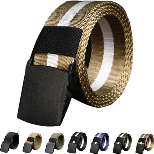 Mens casual fashion tactical belt alloy automatic buckle youth students belt outdoor sports training Buckle for Pants Belts
