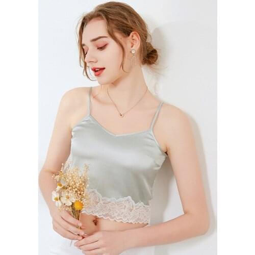 Silk Sling Wipes Bosom Short Vest Female Summer New Crop Mulberry Silk Bra Bottom Lace To Wrap Bosom
