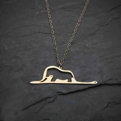 Elephant necklace pendant simple hollow lucky jewelry