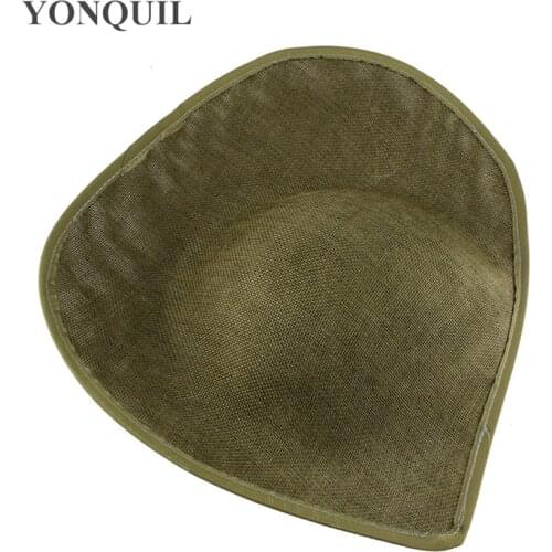 30CM Dark Green Imitation Sinamay Hats Wedding Hair Fascinators Base New Design For Derby Church Cocktail Headwear New Arrival