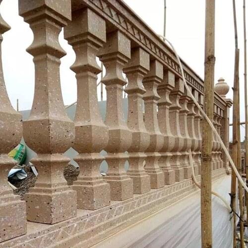 18cm/7.09in Triangle Very Good Quality Curtain Embossing 3D Short Top-Bottom Shared Straight Precast Baluster Rail Concrete Mold