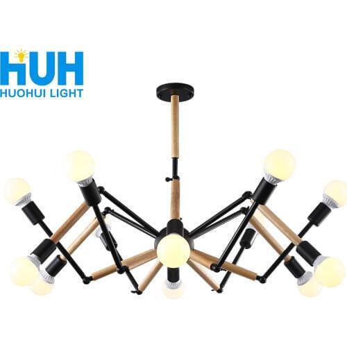 Vintage Spider Iron Pendant Light Kitchen E27 Retro Creative Pendant Lamp Restaurant Black Hanging Light Lustre Home Lighting