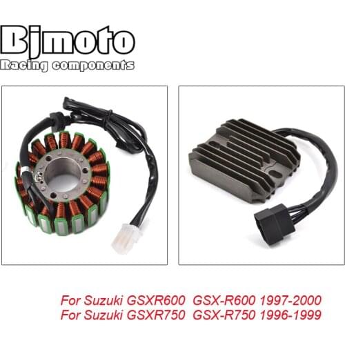 BJMOTO Motorcycle Voltage Regulator Rectifier + Stator Coil For Suzuki GSXR600 GSX-R600 1997-2000 GSXR750 GSX-R750 1996-1999