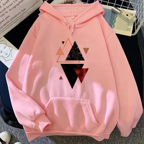 Aesthetic Geometry Graphics Print Hoodie Harajuku 2021 Hoodies Women Korea Autumn Winter Pullover Sudaderas Sweatshirt Warm Tops