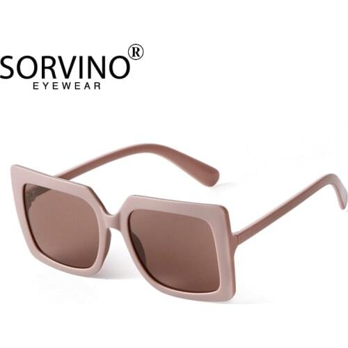 SORVINO Classic Oversized Square Sunglasses Women Personlity Fashion Sexy Black Luxury Clear Lens UV400 Retro Ladies Sun Glasses