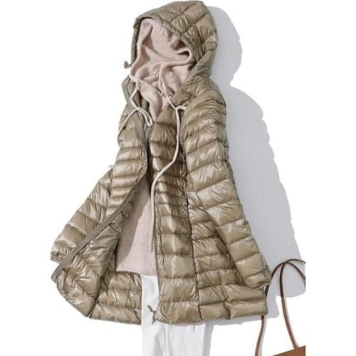 7XL Plus Long Down Jacket Women 2021 New Winter Ultra Light Down Jacket Women With Hooded Down Coat Female Big Size Coats