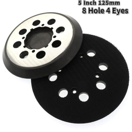 1PCS 5 Inch 8 Hole 4 Eyes Universal Metal Tray Polishing Disc/Wheel Self-adhesive Electric Rotary Tool Accessories Woodworking