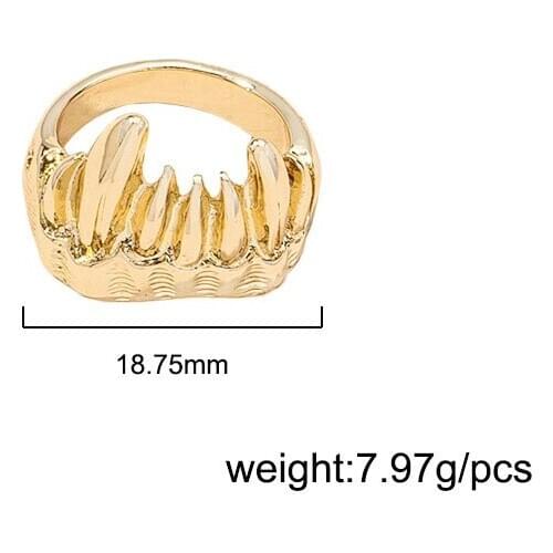 2021 Ins Trendy Gold Vampire Teeth Fang Minimalist Finger Midi Rings Minimalism Korean Fashion Women Chic Party Jewelry
