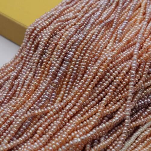 3-4mm Natural Freshwater Pearl Beads Women Jewelry Colorful Small Button Irregular Baroque Pearl Beads DIY for Choker Wedding