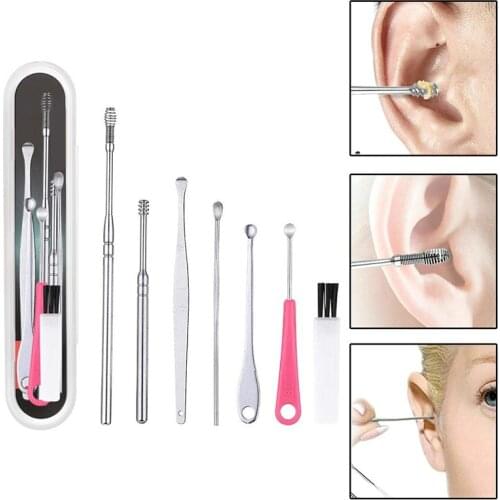 5/10/20/40Pcs Ear Wax Pickers Stainless Steel Earpick Wax Remover Curette Ear Pick Cleaner Ear Cleaner Spoon Care Ear Clean Tool