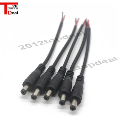 5.5 x 2.1mm Male DC Power Jack Connector Adapter Wire Cable 15cm For 5050 3528 led strip CCTV IP camera Free Shipping 10PCS