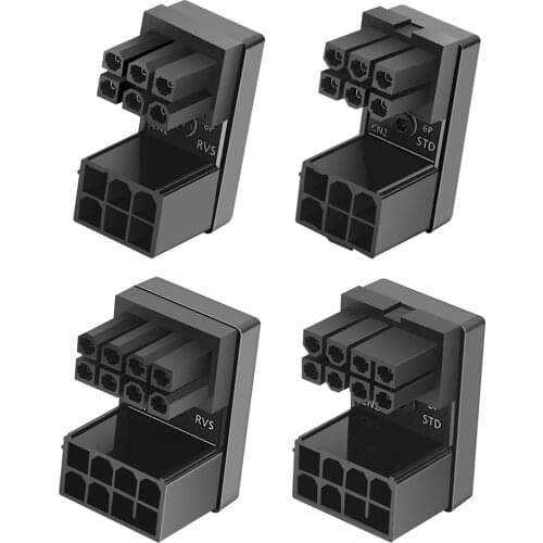 ATX 8pin Male 180 Degree Angled to 8Pin Female Power Adapter for Desktops Graphics Card ATX 6Pin Female to 6Pin Male