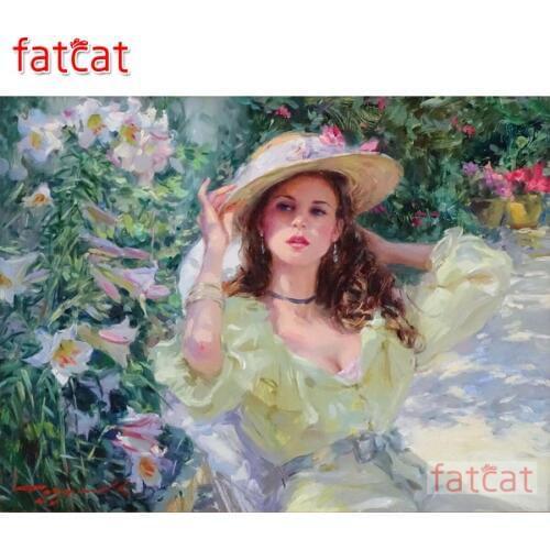 FATCAT Noble Girl 5d DIY Diamond Painting Full Square Round Diamond Embroidery Sale Mosaic Abstract woman Needlework AE1444