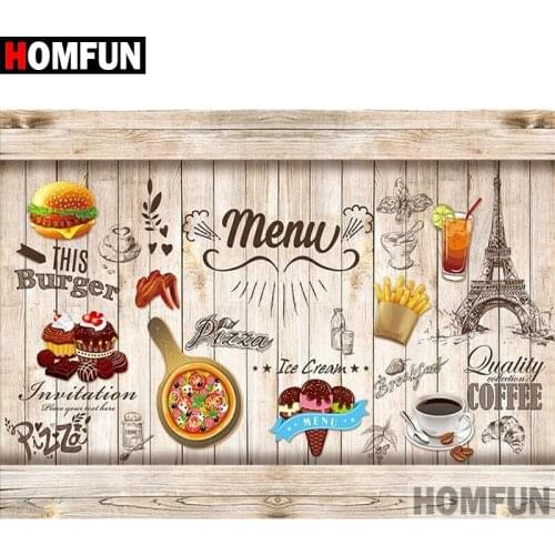 HOMFUN Full Square/Round Drill 5D DIY Diamond Painting "Text bread" Embroidery Cross Stitch 5D Home Decor Gift A07317