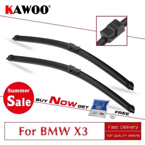 KAWOO Car Wiper Blade for BMW X3 E83 F25 Auto Rubber Windcreen Wipers Blades Model Year 2003 To 2017 Fit U Hook Arm/Side Pin Arm