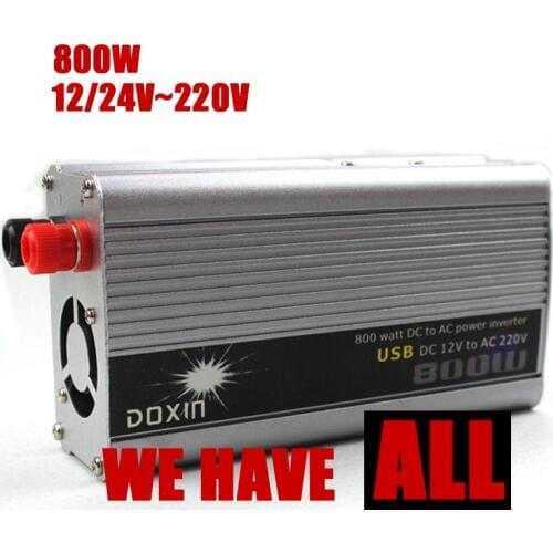 Car Power Inverter converter USB ChargerPortable Voltage Transformer 800W DC 12/24V to AC 220V