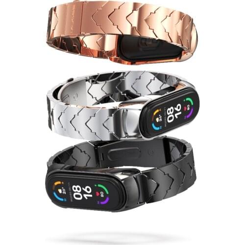 Strap For Mi Band 6 Smart Bracelet Metal Opaska For Mi Band 5 4 Strap For Xiaomi Mi Band 3 Miband 6 Correa Xiomi Band Wristband