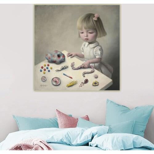Citon Mark Ryden《Little girl》Canvas Art Oil painting Artwork Poster Picture Modern Wall Decor Home Living room Decoration