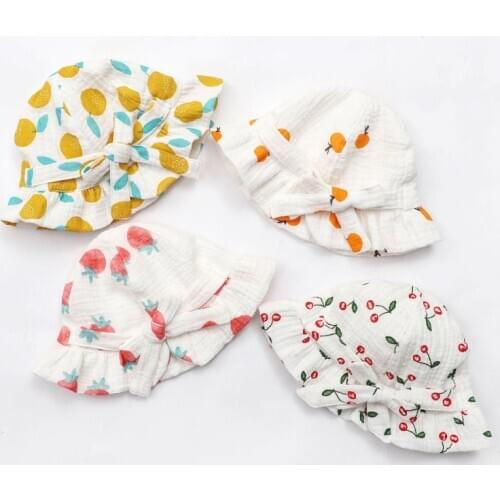 Korean Baby Autumn Outdoor Thin Bucket Hat Kids Children Cap Sun Beach Fisherman Caps Lovely Princess Brim Baby Girl Sun Hat