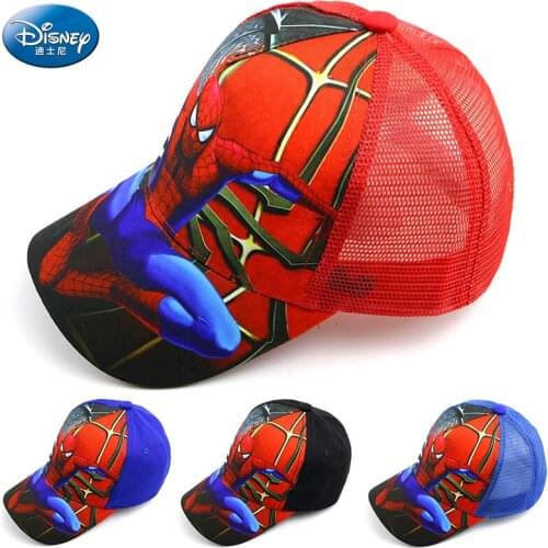 Anime Spider Kids hats Cartoon baby pattern Man mesh Cotton Childrens Baseball Caps for Boy Girl Hip Hop Hat Snapback summer