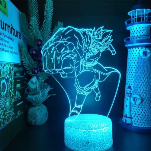 Dragon Ball Figuras Zamasu Black Goku LED Night Light for Kids Room 7/16 Colors Change Anime 3D Light for Bedroom Decor Gifts