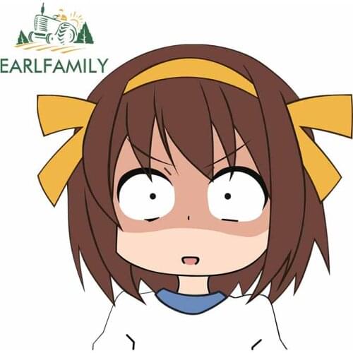 EARLFAMILY 13cm x 12.6cm For Anime Girl Fine Car Stickers Graffiti Decal Waterproof Car Accessories Vinyl Material Decoration