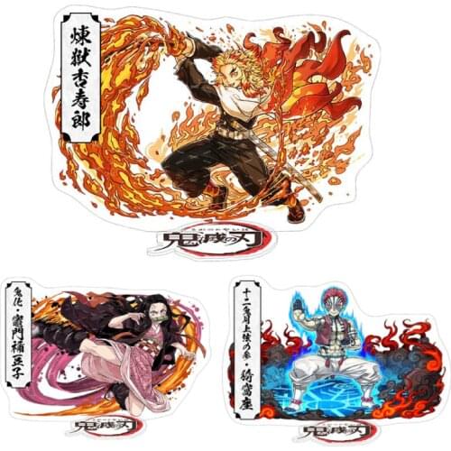 Anime Slayer Kimetsu no Yaiba Rengoku Kyoujurou Acrylic Figure Action Unlimited Train Kyoujurou Tanjirou Stand Model Toy 15cm