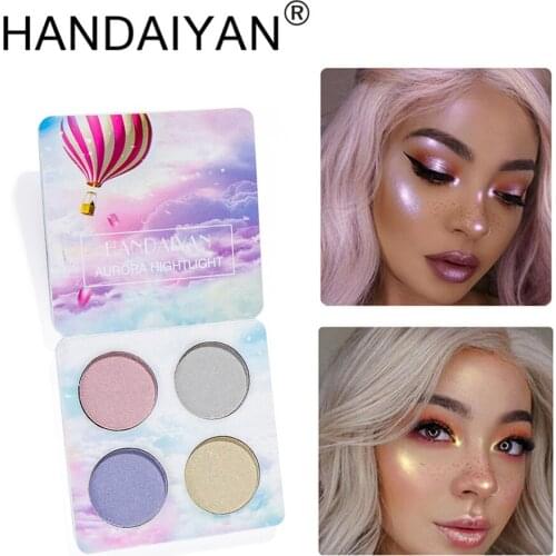 HANDAIYAN 1PC Glitter Eyeshadow Palette Shiny Eye Shadow Powder Women Beauty Makeup Cosmetic Face Highlighter Powder Palette